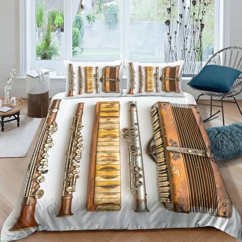 Housse de couette microfibre musique classique taie de lit King 220x240 - 2