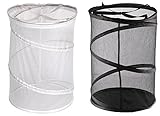 Greenco Heavy Duty High Capacity and Super Lightweight Laundry Hamper (2 Pack), Black/White