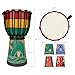 MUINS Djembe drum,8'' x 16'' African Hand Drum Carved Mahogany African Drums with Goatskin Drumhead for Kids and Adults Beginners (Colored Elephant, 8 Inch)