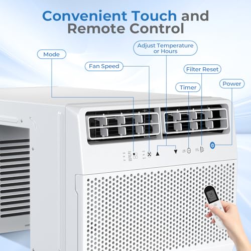 Antarctic Star U-Shaped Air Conditioner Window Unit 12000BTU, Ultra Quiet Window Air Conditioner Cools up to 550 Sq. Ft, Saddle Window AC Units with Full Window View, Energy Saving, Easy to install