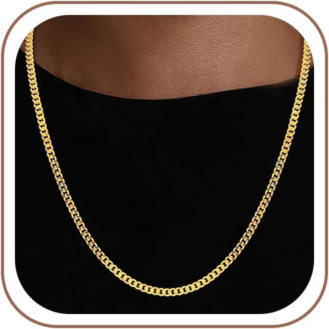 Cuban Link Chains for Men, 925 Sterling Silver Over 3.5mm Cuban Chain Diamond Cut Silver Necklace Chains Gifts for Men Father Boyfriend 18/20/22/24/26/30 Inches