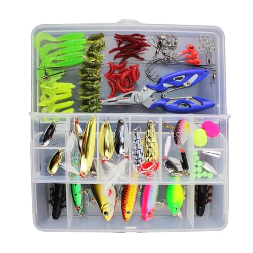 Kit de leurres de pêche pour différents poissons boîte compartimentée 101 pcs