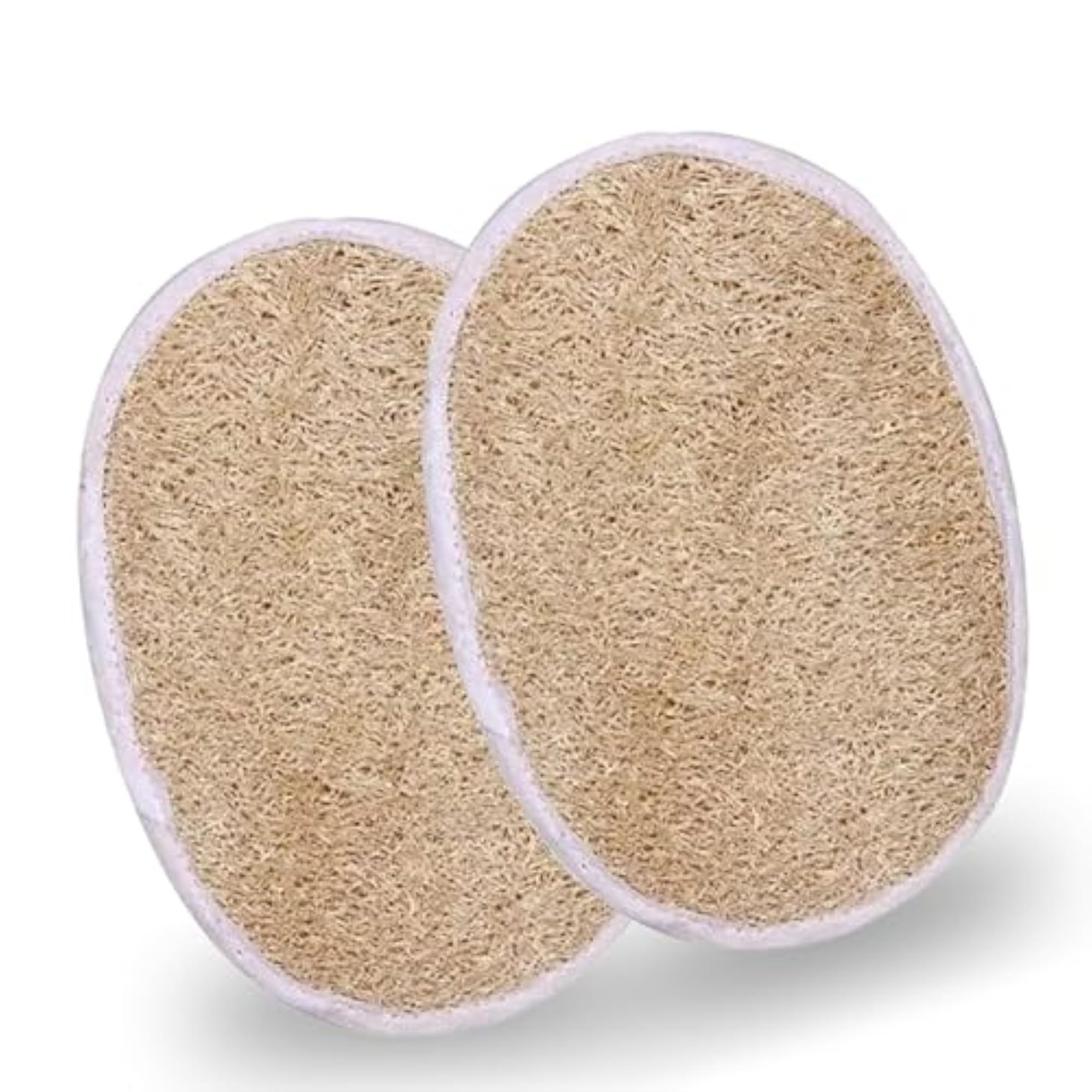 Natural Loofah Sponge Pads for Scrubbing, Pack of 2