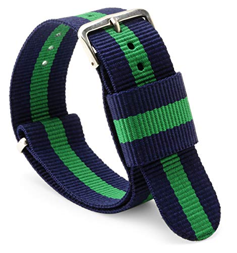 UNITED Watch Bands - NATO Band - Choice of Color & Width (18mm, 20mm, or 22mm) - Ballistic Nylon Straps Watch Band Replacement for Men or Women - Waterproof, Durable & Comfortable Watch Strap.
