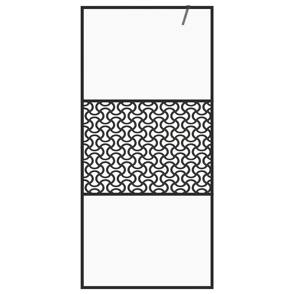 Mampara de ducha de cristal templado transparente con marco de aluminio, 79 a 80 x 195 cm, cristal de seguridad de 5 mm, perfil ajustable, color negro