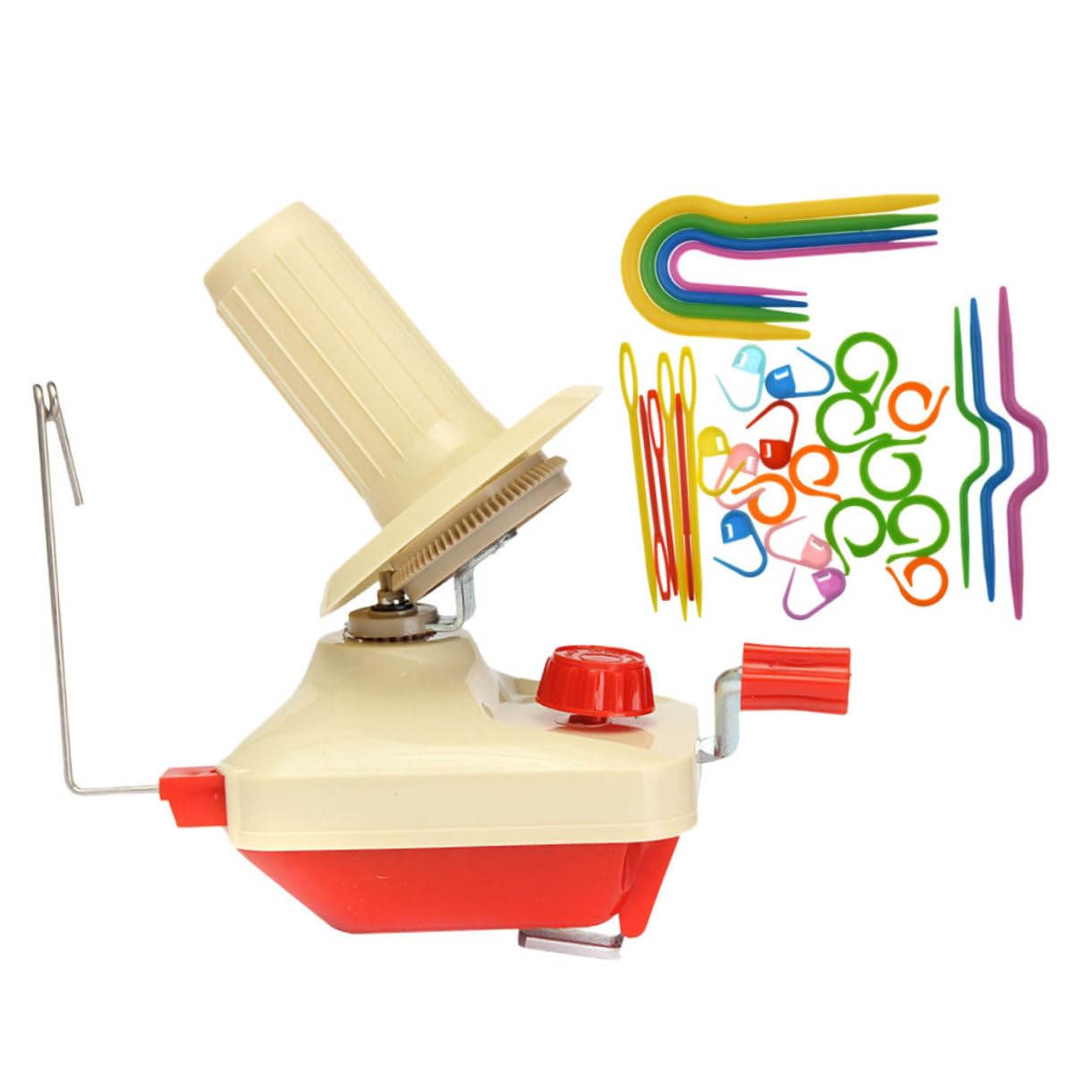 Housoutil 1 Set Portable Mini Yarn Ball Winder and Sewing Accessories Compact Manual Winder Kit for DIY Craft Projects