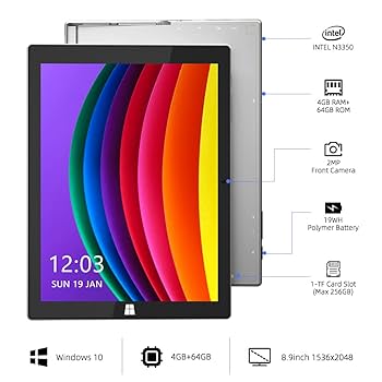 Jumper EZpad GO Mini, Tablet Laptop 2 em 1, Tela IPS 2K de 8