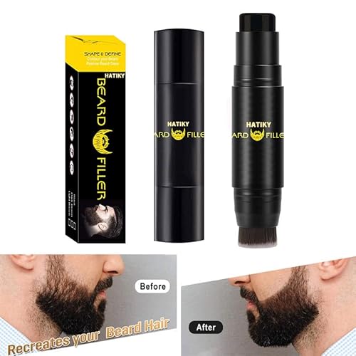 Hatiky Beard Pencil Filler For Men- Water Proof& Sweat Proof, Long Lasting -Beard Filler Stick Beard Pen Cover Creates Natural Looking Beard, Moustache & Eyebrows (Dark Brown) #TOP2