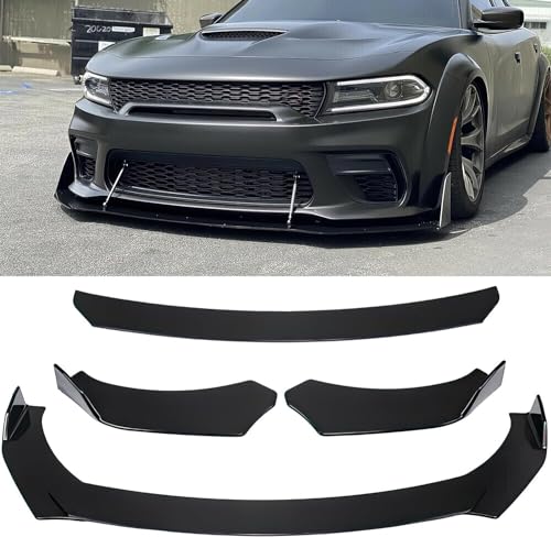 Image of 3Pcs Splitter ABS Car Front Bumper Splitter Universal 3pcs Set Stylish Body Kit Lip Protector Universal Fit Glossy Finish Scratch Protector for All Cars AUTO Accessories