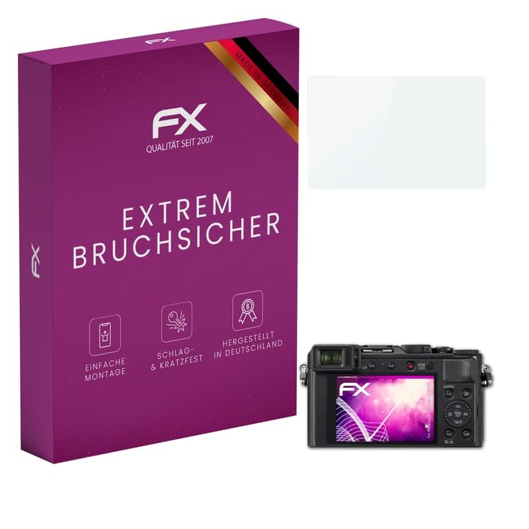 atFoliX Plastic Glass Protective Film compatible with Panasonic Lumix DC-LX100 II Glass Protector, 9H Hybrid-Glass FX Screen Protector