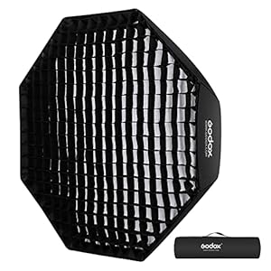 Godox FW 47inch/120cm Octagon Softbox Reflector with Honeycomb Grid and Bag for Speedlight Flash(Bowens Mount)