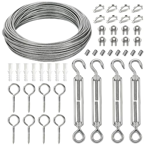 Cable de Acero Inoxidable 3 mm, 30m Cuerda Tendedero Exterior
