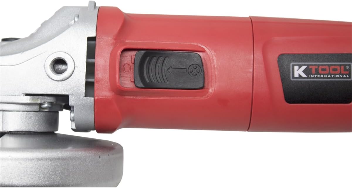 K Tool International 10010A 4-1/2" Angle Grinder for Garages, Repair Shops, and DIY, 120 Volt, 860 Watt, 7 Amp, 1 Piece Slide Handle, 11,000 per Minute Load Speed