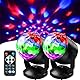 2er-Pack Discokugel Licht Sound Activated Partylicht mit Fernbedienung Dj Beleuchtung RGB Batteriebetrieben Discolicht Partylicht, 7 Modi Bühne Licht für draußen Home Room Partys Bar Xmas Hochzeit