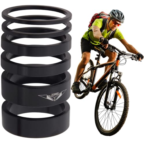 Fiorky 6 Pezzi Set Rondelle Forcella Bici 2/5/10mm Serie Sterzo Distanziale Bicicletta Kit Distanziali Stelo Forcella Anteriore in Lega di Alluminio for MTB Mountain Bicyle