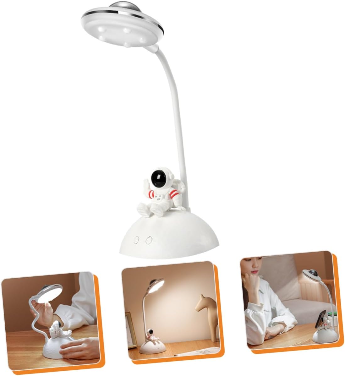 SOLUSTRE Tabletop Light Phone Stand and Dimming Room Projector Lamp Stylish Astronaut Design for Bedroom Atmosphere Brightness USB Charging Versatile Desktop Ornament