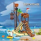 Pirate Island Watchtower Building Toys with Skeleton, Pirate Adventure Pretend Play Architecture Sets for Adults Kids Boys Age 8-12 +, STEM Building Kits Gift Ideal for Christmas Birthday (482 PCS)