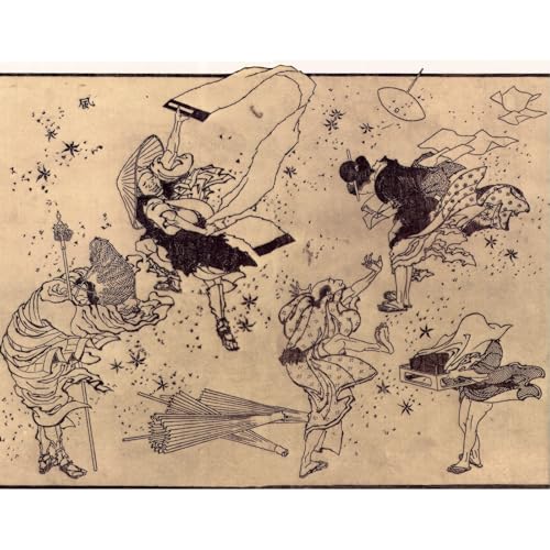 Toile Hokusai Vent soudain pour sublimer le design mural de votre salon moderne