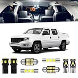 ENDPAGE 17-Pieces Ridgeline LED Interior Light Kit for Honda Ridgeline 2006 2007 2008 2009 2010 2011 2012 2013 2014 2015 White 6000K Interior LED Lighting Package + License Plate Lights, Install Tool