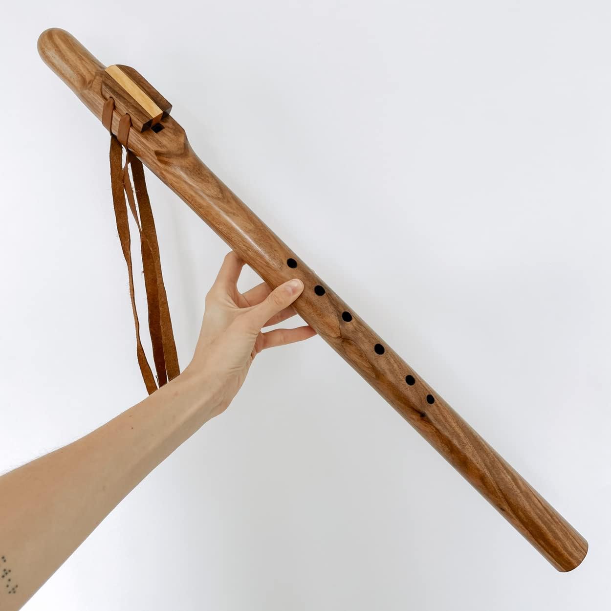 Walnut Bass Flute Low C# 432 Hz - Native American Style Handmade from Solid Walnut