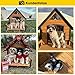 Aivituvin Outdoor Hundehaus, Wasserdichtes Welpen Schutzhaus, Indoor Hundehütte mit erhobenem Boden, beißgeschütztes Design, für kleine bis mittlere Hunde mit Veranda (Braun, L)