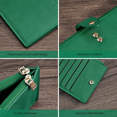 Image of Travelambo RFID Wallet Women Large Size Bifold Multi Card Wallet Case with Zipper Pocke Credit Card Holder for Women