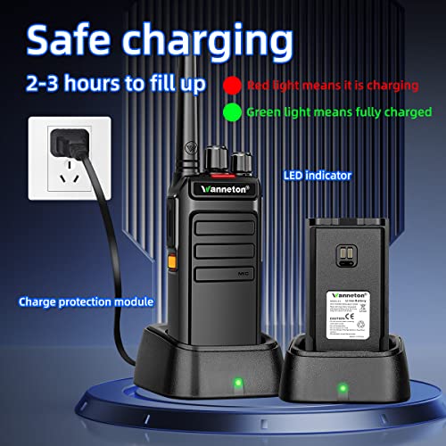 Wanneton Rechargeable Walkie Talkies Long Range,Waterproof Gmrs Handheld Radio 1500Mah Li-Ion Battery, Walkie Talkies For Adults With Vox Scan Blc Programmable, Gmrs Two Way Radio（4 Pack） #TOP1