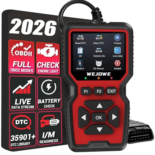 WEJOWE OBD2 Scanner Diagnostic Tool, Check Engine Code Reader OBD2 Scanner with Reset, Mode 6, Mode 8 & I/M Readiness, Auto Check Engine Light Car Diagnostic Scan Tool for All OBDII Car Since 1996