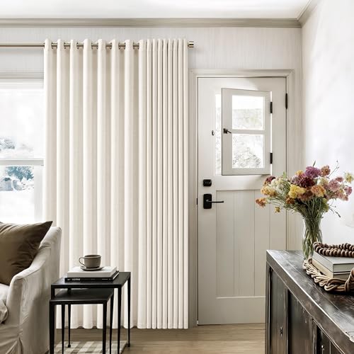 Image of Linen Curtains 100 Inch Wide 96 Inch Length Natural 100x96 1 Panel