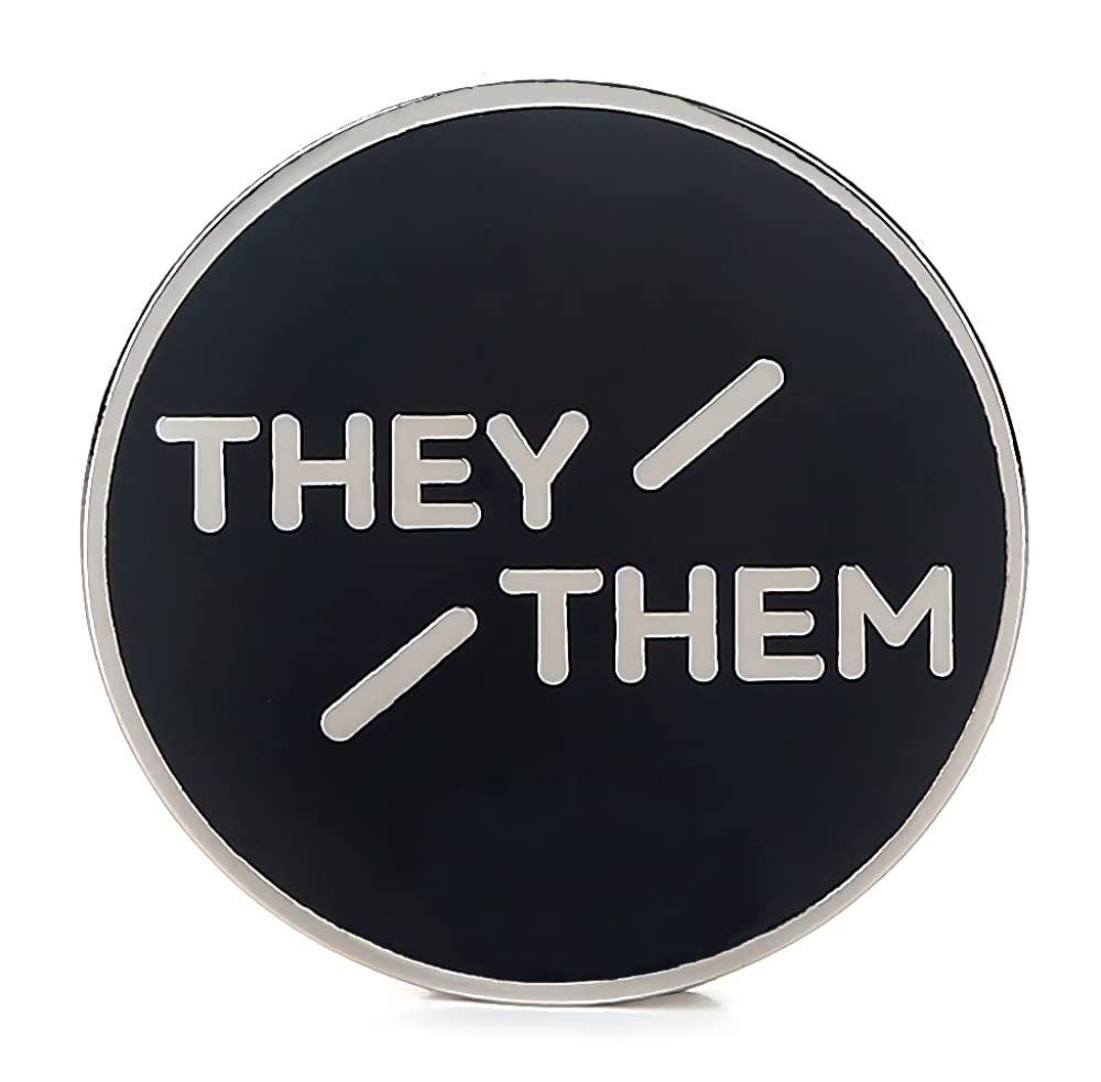 They Them Pronoun Brooch Button Non-Binary Badge Enamel Lapel Pin - NB Pride Genderqueer Gender Identity Pin-image-40