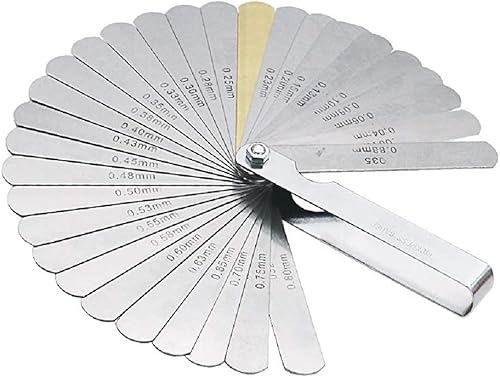Mayata 32 cuchillas combinación medidor de acero inoxidable extraíble métrica imperial 0.002-0.035 in herramienta de medición de espesor