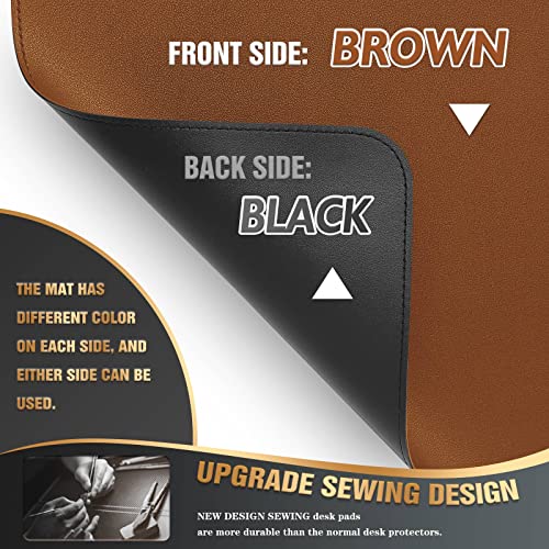 Knodel Desk Mat, Dual-Sided Office Desk Pad, Mouse Pad, Waterproof Desk Mat For Desktop, Desk Pads & Blotters, Pu Leather Desk Pad Protector (31.5" X 15.7", Brown) #TOP2