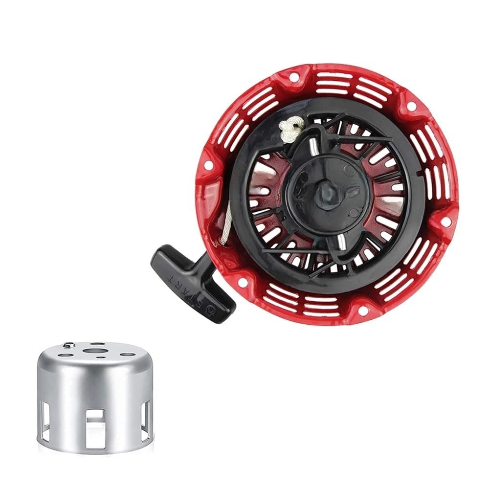 Avviamento a Strappo con Piastra in Acciaio, cricchetto/Asta, Adatto for generatore Ho-nd 168F 170F GX160 GX200, Ricambio for Tosaerba, Tazza Regalo(Type B)