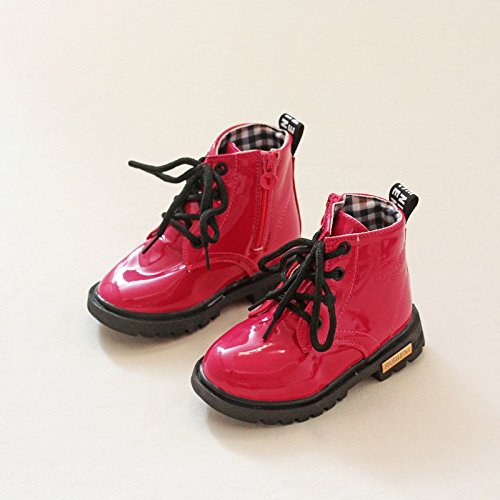 Gaorui — Botas de cano curto infantis para meninos e meninas — Botas impermeáveis com cadarço e zípe