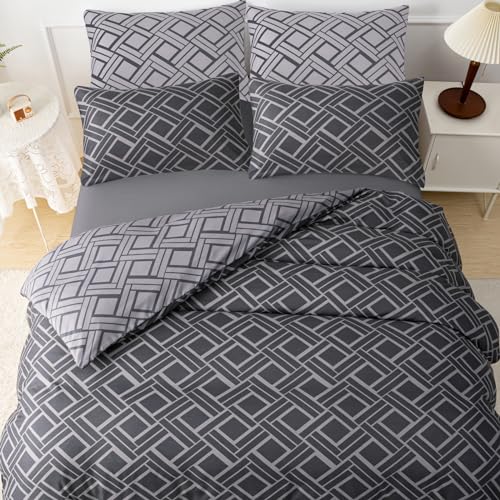 DEKORO King Size Duvet Cover Sets, Doublesided Premium Microfibre Bedding Sets King Size - Image 3
