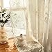 SEEKRIGHT Beige Lace Curtains 84 Inches Long Victorian Floral Sheer Curtains for Living Room Bedroom Decor Drapes Rod Pocket Light Filtering French Window Curtains 2 Panels Set for Dining Room, 52x84