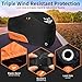 ROWYEET Motorcycle Cover Waterproof Outdoor Storage with Lock-Holes, Zipper Storage Bag & Night Reflective Design, All Season Protection Powersports Vehicle Covers Fits up to 96.5