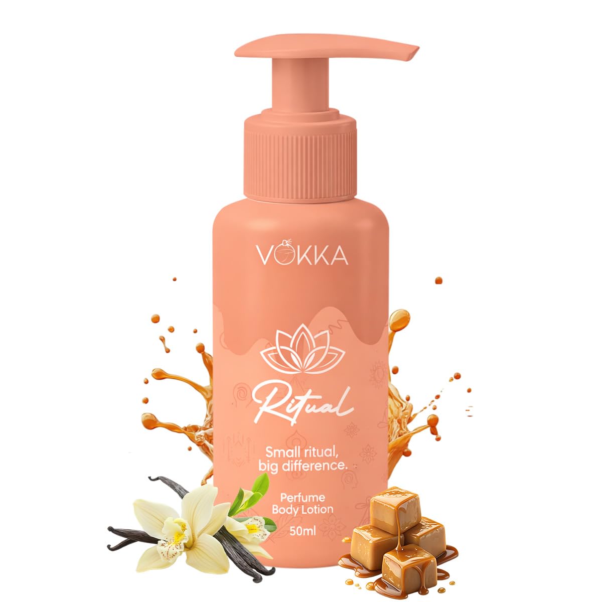 Vokka Ritual Perfume Body Lotion 50ml | Warm Vanilla Orchid Fragrance | Vitamin B5 for Deep Moisturization | Lightweight, Non-Greasy Bodylotion for Men & Women | For All Skin Types | Travel Friendly-image-0