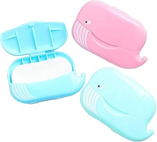 Norhogo 3 cajas de hojas de jabón desechables, jabón de papel mini portátil con caja de plástico, hojas de jabón portátiles para lavar a mano, viajes, senderismo, lavado, baño de manos, artículos de