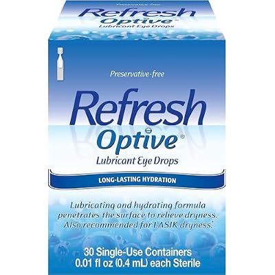 قطرات العين المزيّنة المُحسَّنة للعيون الجافة ، خالية من المواد الحافظة ، 0.01 Fl Oz حاويات للاستخدام مرة واحدة ، 30 Count