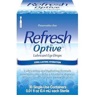 REFRESH OPTIVE Preservative-Free Artificial Tears Lubricant Eye Drops, 0.01 fl oz (0.4 mL), 30 Single-Use Containers