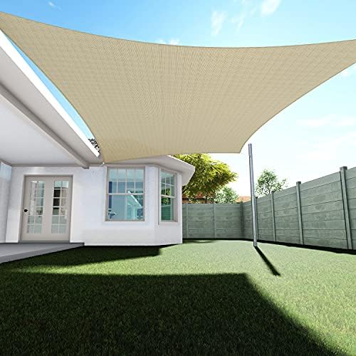 TANG Sunshades Depot 12x14 Feet Sun Shade Sail Permeable Canopy Cover Customize Commercial Standard 180 GSM HDPE Sand
