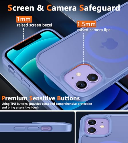 Image of FNTCASE for iPhone 12 Phone Case: for iPhone 12 Pro Magnetic Matte Textured Military Grade Drop Protection Translucent Cell Phone Cover - Slim Durable Shockproof Protective Bumper