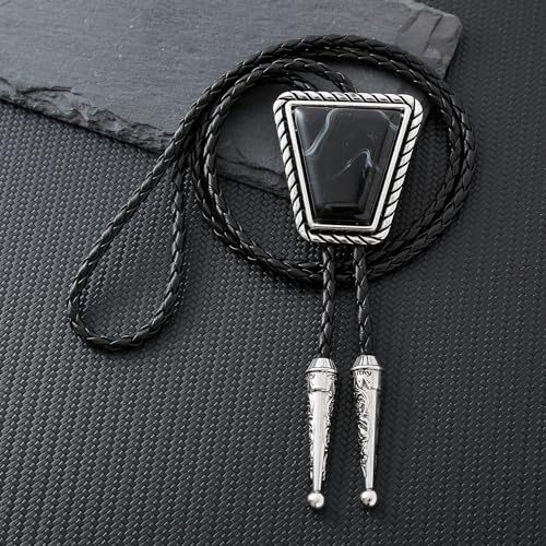 Image of Btilasif Bolo Tie for Women, Scorpion Bolo Tie Vintage Western Cowboy Stone Leather Neckties, Cowboy Gifts for Men