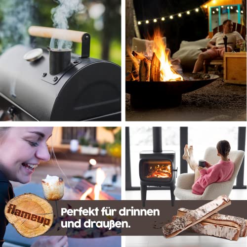 Brennholz Kaminholz Birkenholz Holz Auswahl 5- 500 kg Birke Für Ofen und Kamin Kaminofen Feuerschale Grill Feuerholz Holzscheite 25 cm Kammergetrocknet Flameup, Menge: 120 kg-7