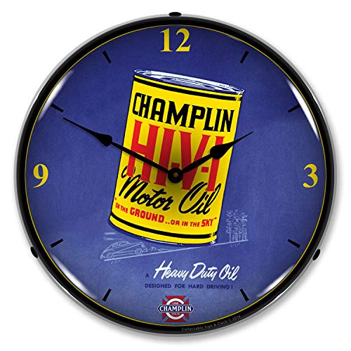 Champlin Oil Backlit LED Lighted Clock