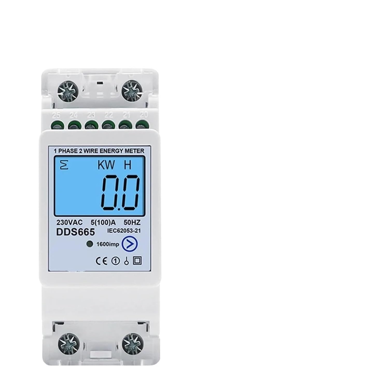 Bidirectional Energy Meter 230V 100A Reset Zero kWh Solar PV Power Voltage Current Frequency RS485 Communication Switch(DDS665-Switch,AC220V 60Hz)
