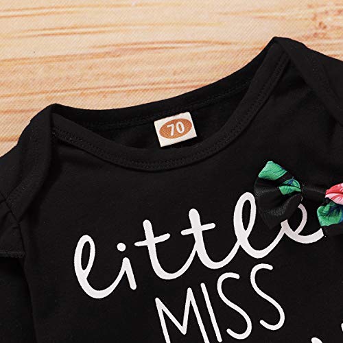 Image of NZRVAWS Newborn Baby Girl Clothes Long Sleeve Ruffle Romper Bodysuit Floral Halen Pants Bowknot Headband 3pcs