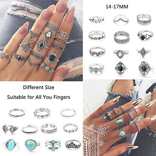 Funrun Jewelry 61Pcs Knuckle Ring Set For Women Joint Stackable Midi Finger Ring Bohemian Retro Vintage Jewelry thumb #2
