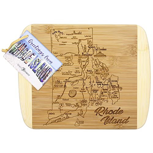 Image of Totally Bamboo A Slice of Life Rhode Island Engraved Map Cutting Board